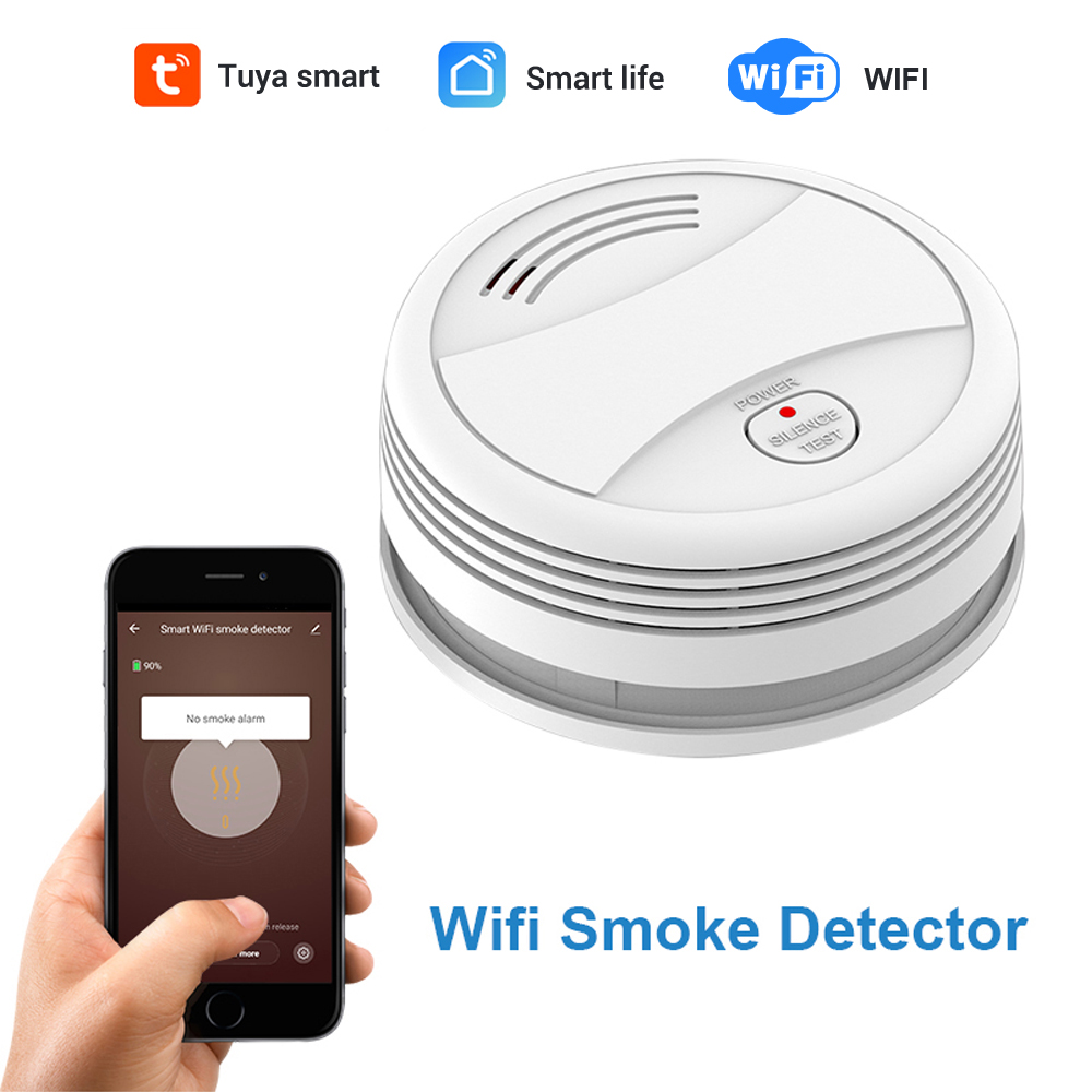 WIFI graffiti smart smoke alarm network smoke detector APP mobile phone alarm